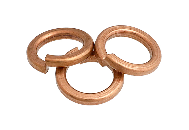 Red copper spring washers 