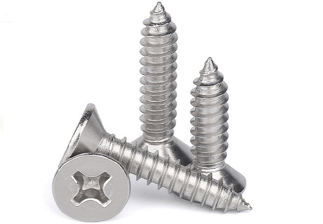 Cross recessed countersunk head tapping screws 