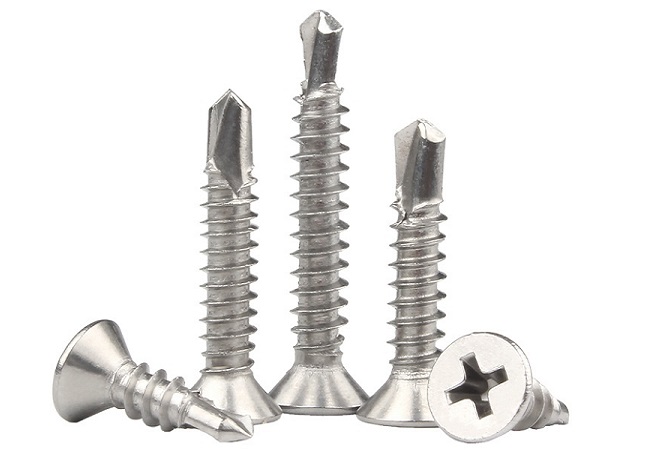 Cross recessed contersunk head self-drilling screws 
